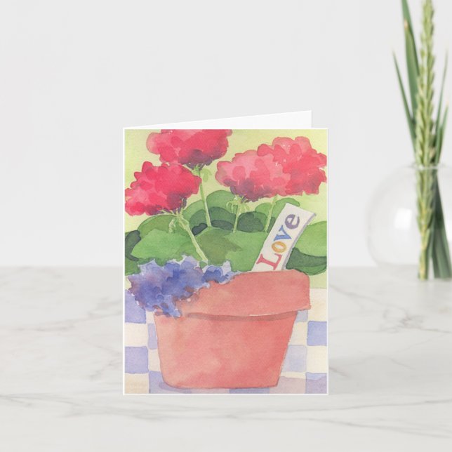Geranium Love - Note Card (Front)