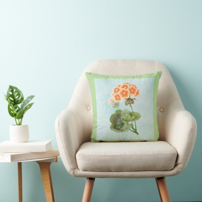 Geranium on Aged Denim Cushion (Chair)