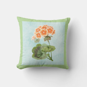 Geranium on Aged Denim Cushion