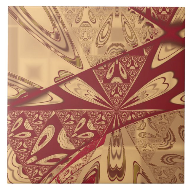 Geranium Red Abstract Tile (Front)