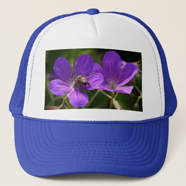 Geranium with Bee Trucker Hat (Front)