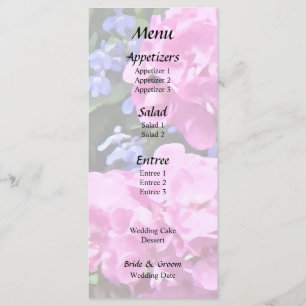 Geraniums and Periwinkle Menu