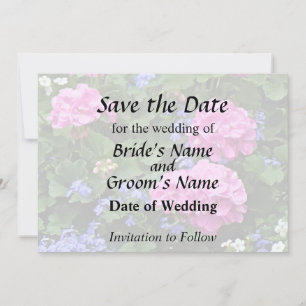 Geraniums and Periwinkle Save The Date