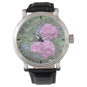 Geraniums and Periwinkle Watch