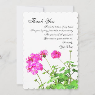 Geraniums, Thank You  Note For Clients Holiday Card