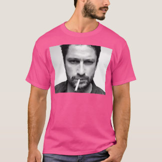 Gerard Butler Black  White Portrait T-Shirt