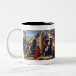 Gerard David - Adoration of the Magi - 15th Centur Two-Tone Coffee Mug