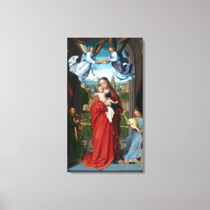 Gerard David Virgin and Child with Four Angels Canvas Print