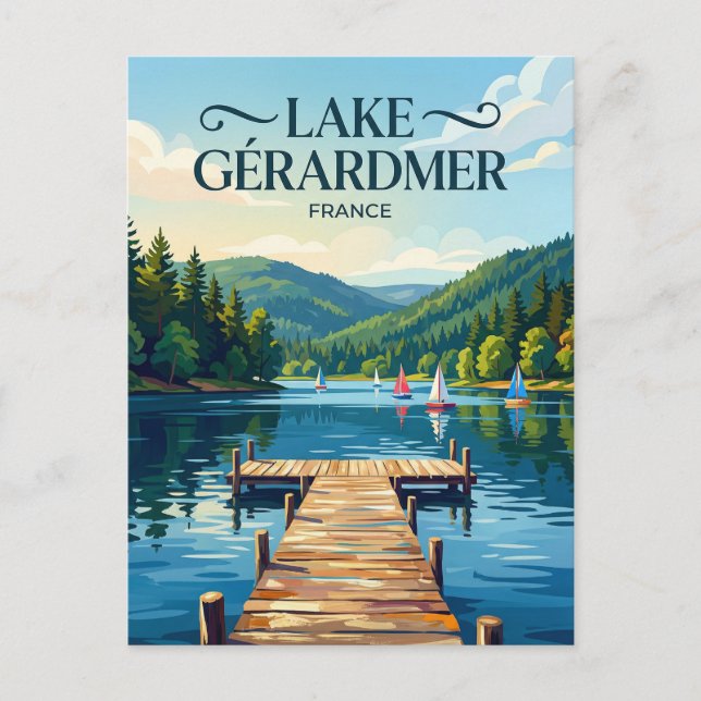 Gérardmer Lake France Postcard (Front)