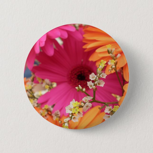Gerber Daisy 6 Cm Round Badge (Front)
