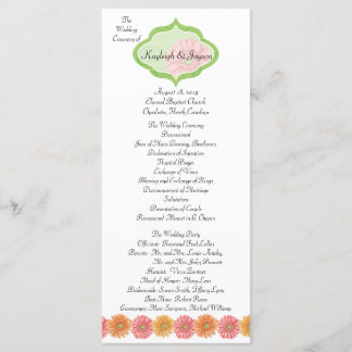 Gerber Daisy Add Your Photo Wedding Program Programme