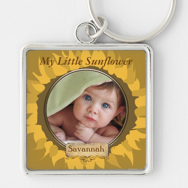 Gerber Daisy Baby Photo Key Chain (Front)