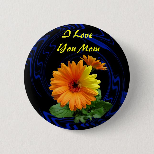 GERBER DAISY-BUTTON 6 CM ROUND BADGE (Front)
