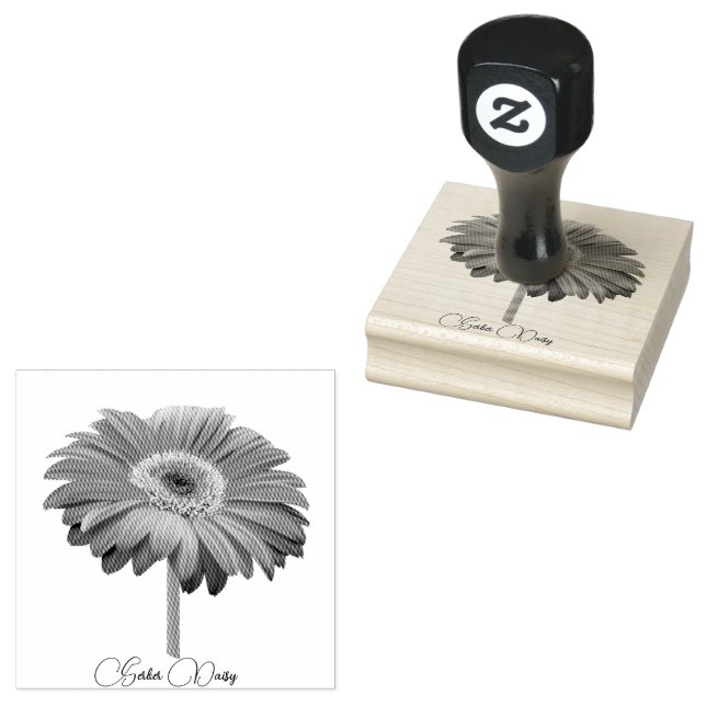 Gerber Daisy Flower Rubber Stamp (Stamped)