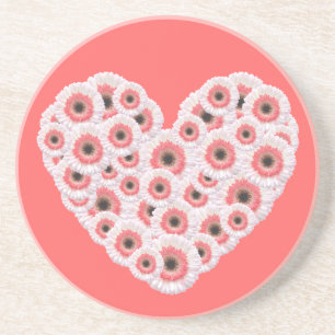 Gerber Daisy Heart Coaster