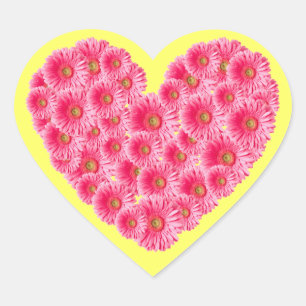 Gerber Daisy Heart Sticker