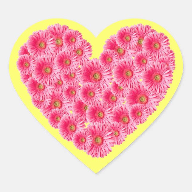 Gerber Daisy Heart Sticker (Front)
