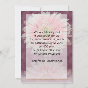 Gerber Daisy in Pink on Burgandy background Invitation