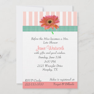 Gerber Daisy Wedding Shower Invitation