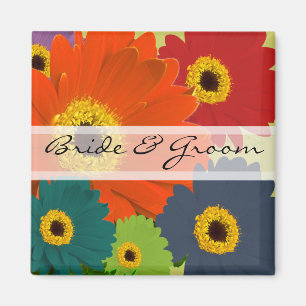 Gerber Daisy Wedding Stickers or Customise Magnet