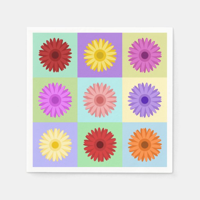 Gerbera 3x3 Daisy Design Napkin (Front)