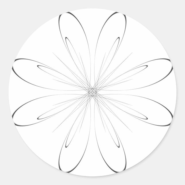Gerbera arabesque classic round sticker (Front)