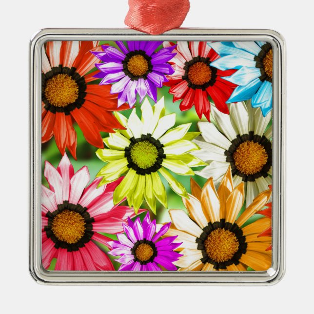Gerbera colourful flower floral metal tree decoration (Front)
