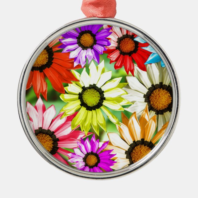 Gerbera colourful flower floral metal tree decoration (Front)