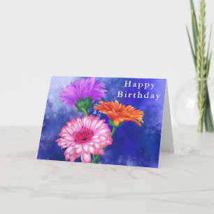 Gerbera Daisies Birthday Card