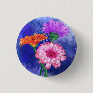 Gerbera Daisies Button