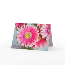 Gerbera Daisies & custom Text birthday card