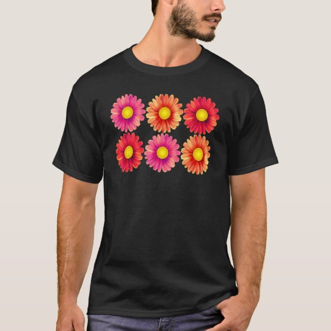 Gerbera Daisies Cute Happy Classic Spring Flower T-Shirt (Front)