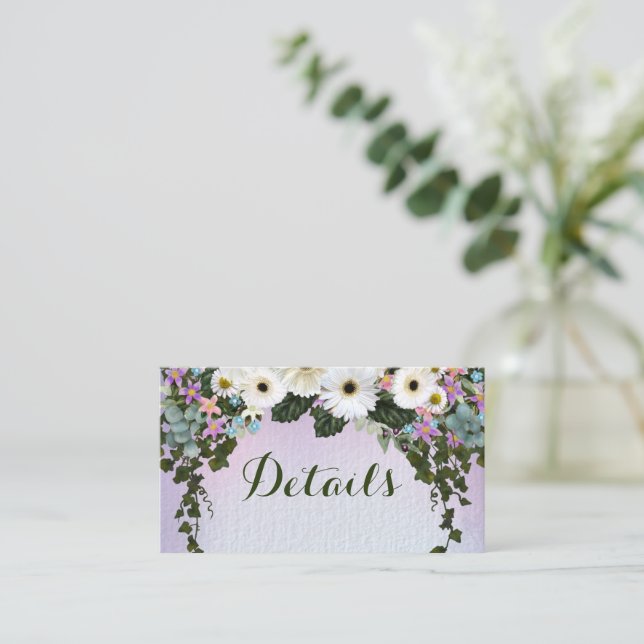 Gerbera Daisies Swag Enclosure Card (Standing Front)