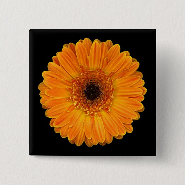 Gerbera Daisy 15 Cm Square Badge (Front)