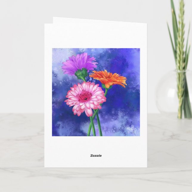 Gerbera Daisy Anniversary Card (Back)