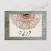 Gerbera Daisy & Barnwood Wedding RSVP