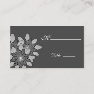 Gerbera Daisy Black white Place Card for Occasion