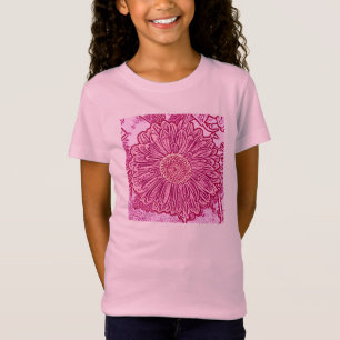 Gerbera Daisy Block Print - shades of pink T-Shirt