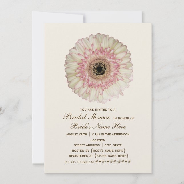 Gerbera Daisy Bridal Shower Invitation (Front)