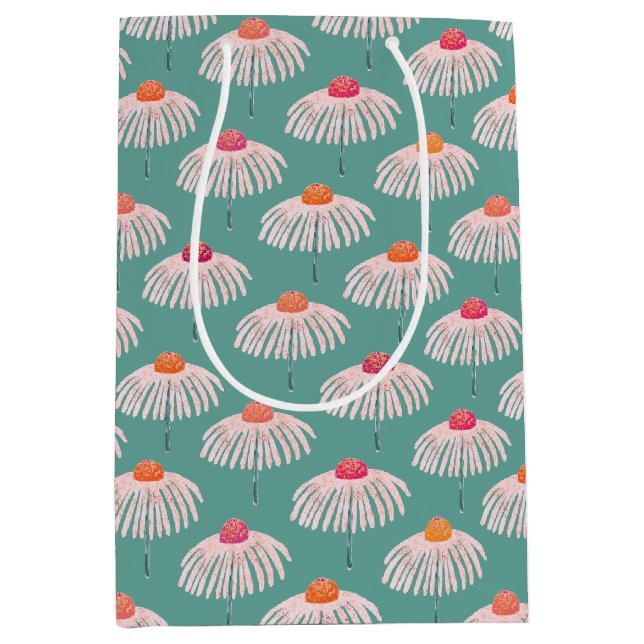 Gerbera Daisy Floral pattern Medium Gift Bag (Front)