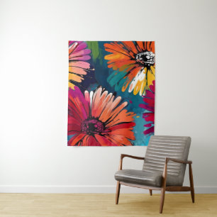 Gerbera Daisy Flower Abstract Art Floral Colourful Tapestry