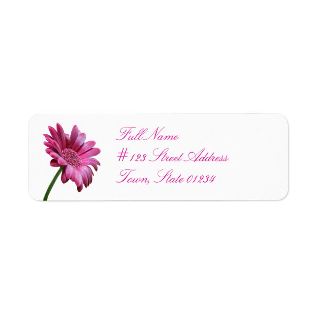 Gerbera Daisy Flower Mailing Labels (Front)