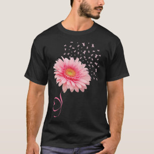 Gerbera Daisy Flower Ribbon Pollen Breast Cancer M T-Shirt