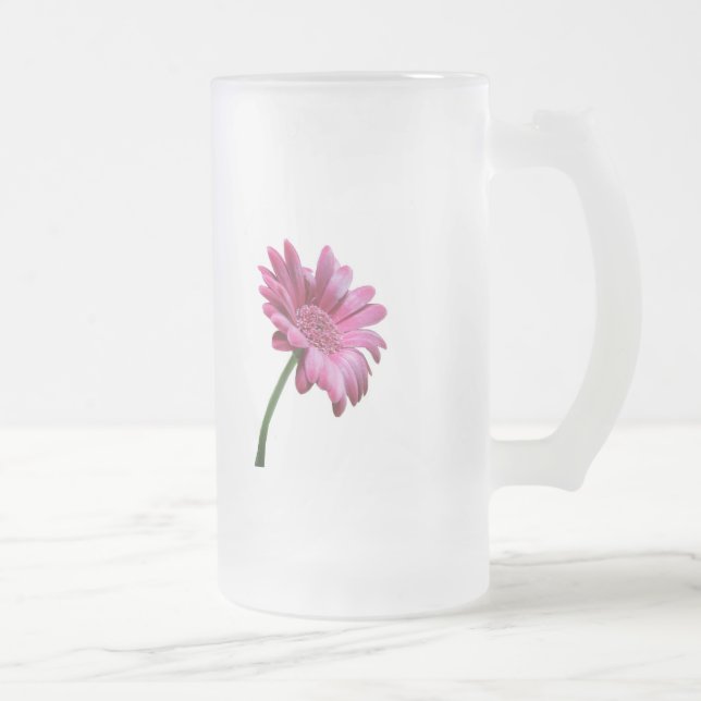 Gerbera Daisy Frosted Beer Mug (Right)