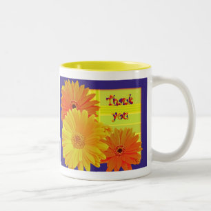 Gerbera Daisy (Gerbera hybrida) - Yellow Two-Tone Coffee Mug