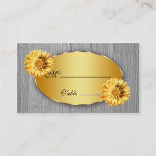 Gerbera Daisy Gold Place Card for Occasion Wedding