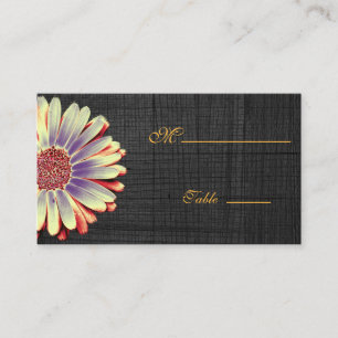 Gerbera Daisy Gold Wood Place Card for Occasion