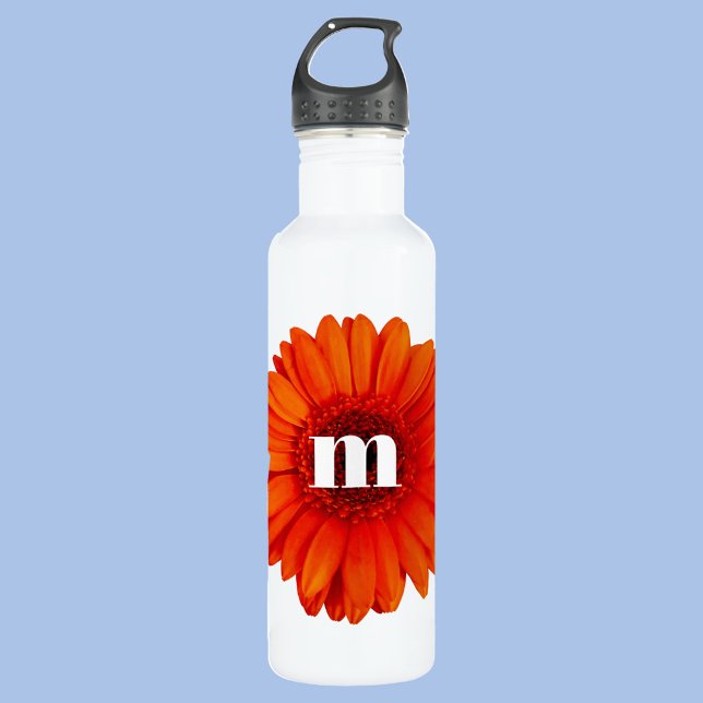 Gerbera Daisy Monogram Initial 710 Ml Water Bottle (Creator Uploaded)