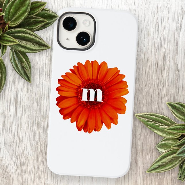 Gerbera Daisy Monogram Initial Case-Mate iPhone Case (Creator Uploaded)