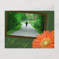Gerbera Daisy Orange Muted Green Thank You Wedding